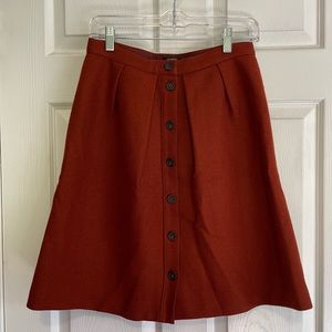J Crew Red Wool Mini Skirt